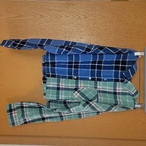 Two-tone Flannel Crop Top